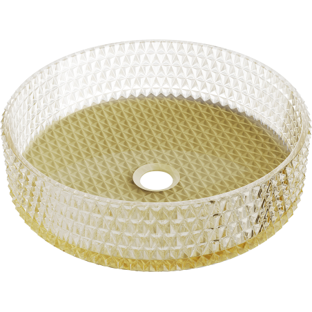 Mexen Aura stiklinis ant stalviršio pastatomas praustuvas 39 x 39 cm, permatomas/auksinis - 24013951