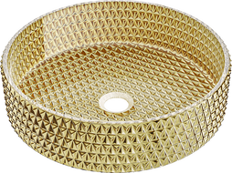 Mexen Aura stiklinis praustuvas stalviršiui 39 x 39 cm, auksinis - 24013952