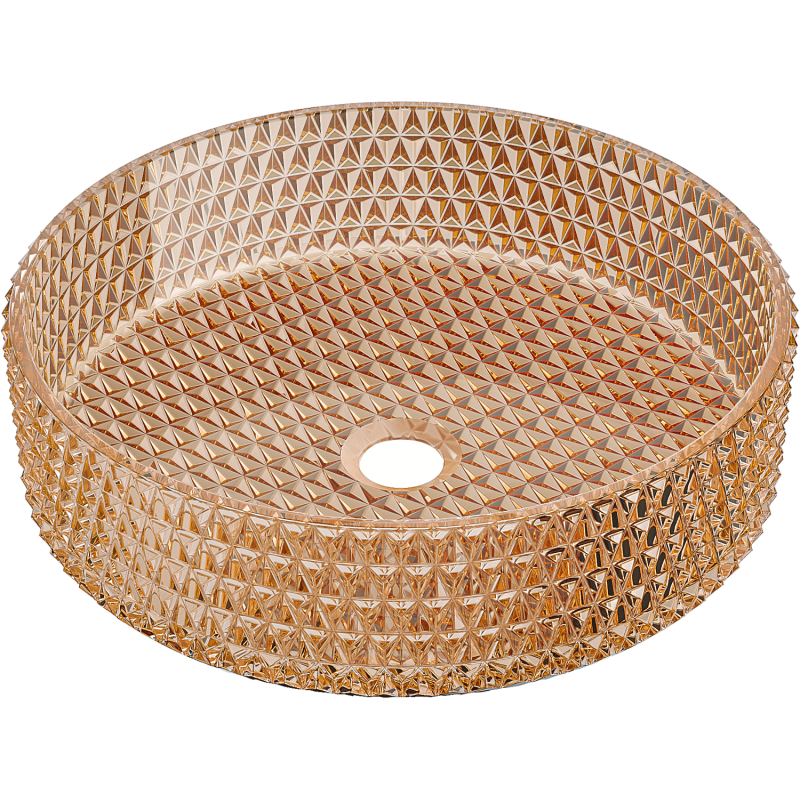 Mexen Aura stiklo antstalinis praustuvas 39 x 39 cm, rožinis auksas - 24013968