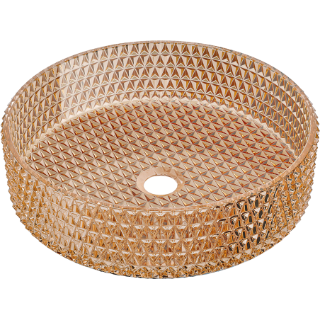 Mexen Aura stiklinis praustuvas ant stalviršio 39 x 39 cm, rožinis auksas - 24013968