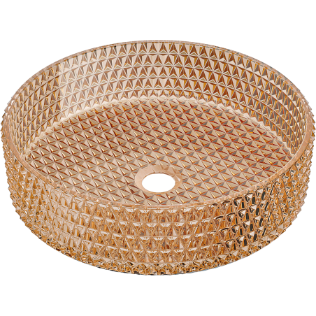 Mexen Aura stiklo antstalinis praustuvas 39 x 39 cm, rožinis auksas - 24013968