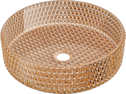 Mexen Aura stiklo antstalinis praustuvas 39 x 39 cm, rožinis auksas - 24013968