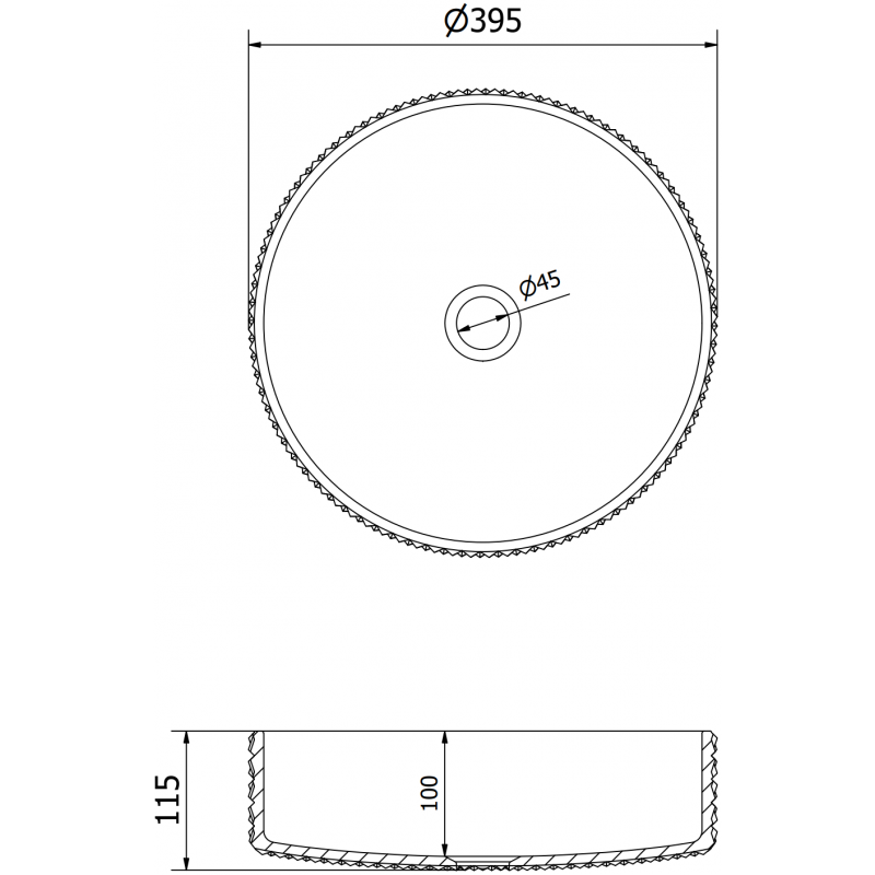 Mexen Aura stiklinis praustuvas ant stalviršio 39 x 39 cm, skaidrus/juodas - 24013971
