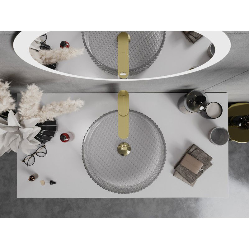 Mexen Aura stiklinis stalviršio praustuvas 39 x 39 cm, pilkas - 24013966