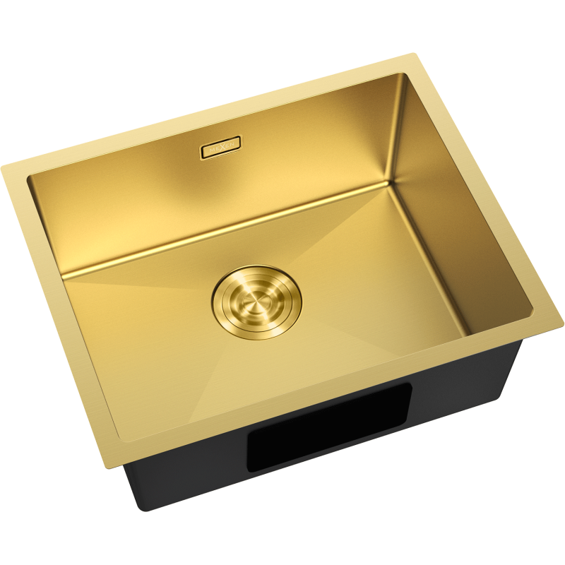 Mexen Trixo nerūdijančio plieno vienos kameros plautuvė 540 x 440 mm, auksinė - 6414541000-55