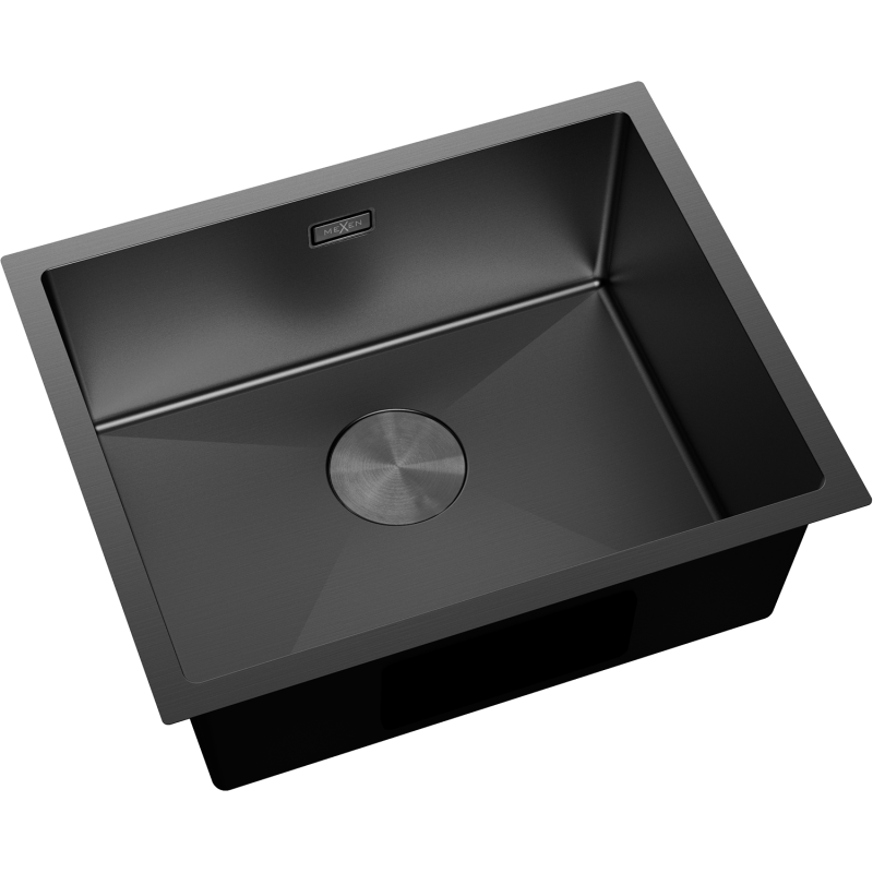 Mexen Trixo plieninė vienos kameros plautuvė 540 x 440 mm, juoda - 6414541000-70