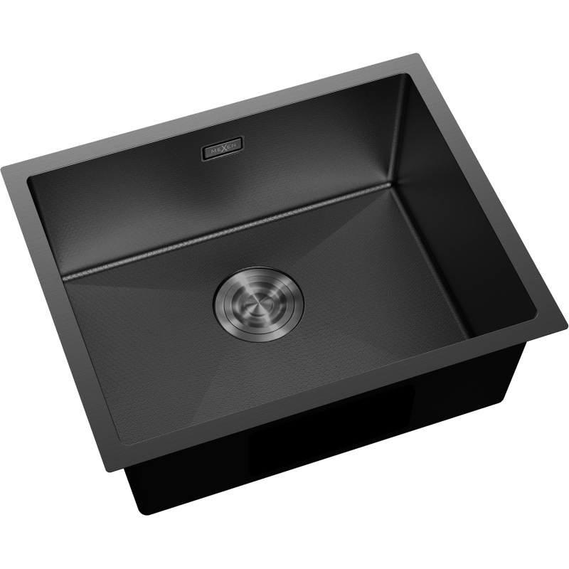 Mexen Trixo plieninė vienos kameros kriauklė 540 x 440 mm, juoda HC - 6414541000-70HC