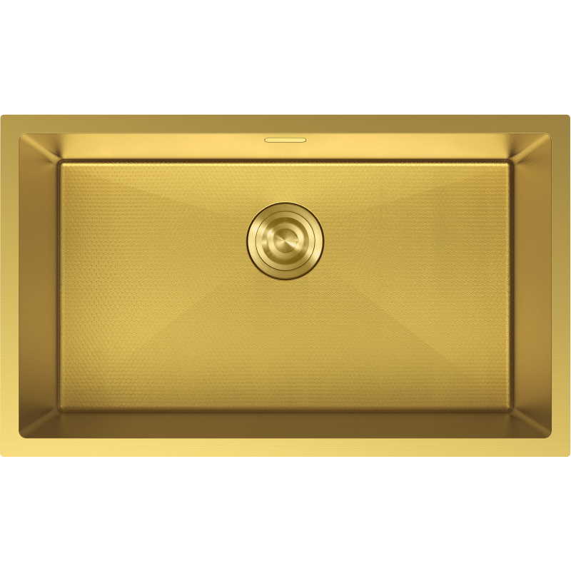 Mexen Trixo nerūdijančio plieno vienos kameros kriauklė 750 x 440 mm, auksinė HC - 6415751000-55HC