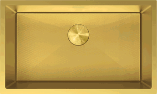 Mexen Trixo nerūdijančio plieno vienos kameros kriauklė 750 x 440 mm, auksinė HC - 6415751000-55HC