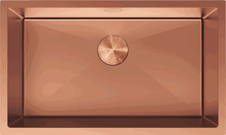 Mexen Trixo plieninė kriauklė, 1 skyrius, 750 x 440 mm, vario spalva - 6415751000-65