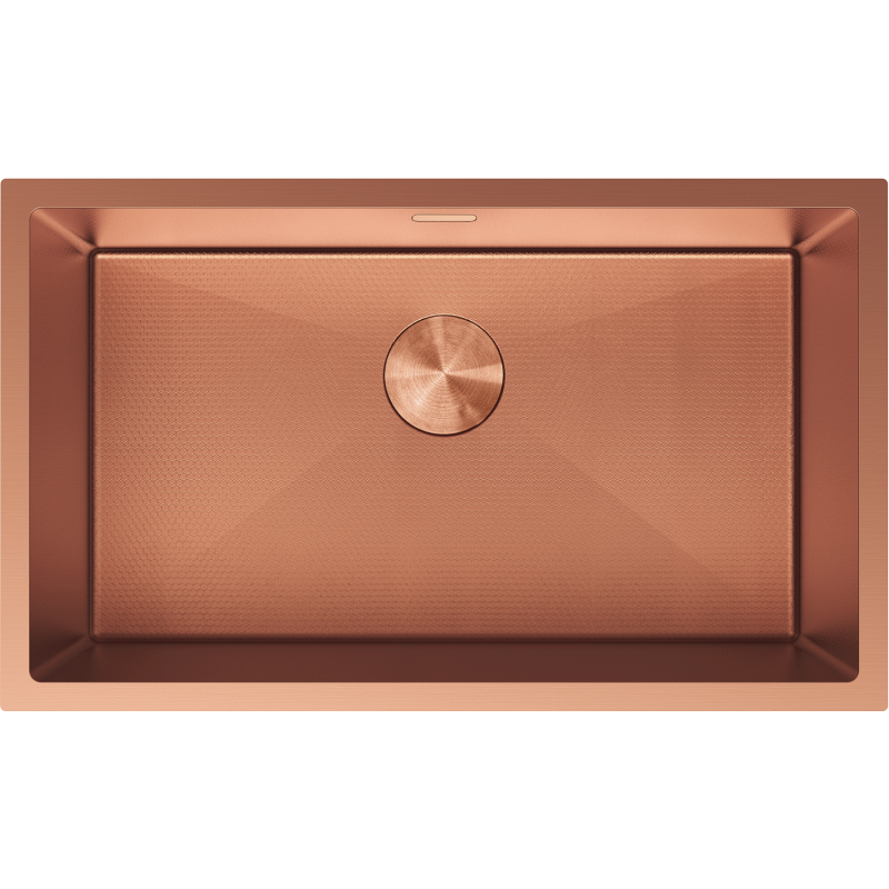 Mexen Trixo plieninė vienos sekcijos kriauklė, 750 x 440 mm, vario spalvos HC - 6415751000-65HC