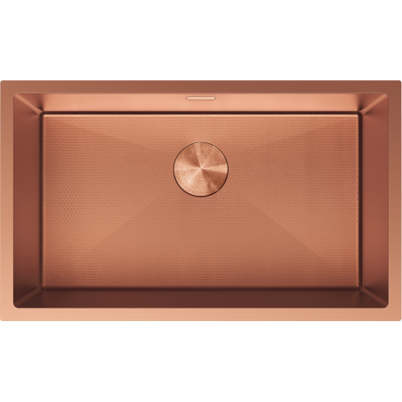 Mexen Trixo plieninė vienos sekcijos kriauklė, 750 x 440 mm, vario spalvos HC - 6415751000-65HC