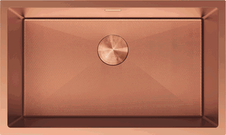 Mexen Trixo plieninė vienos sekcijos kriauklė, 750 x 440 mm, vario spalvos HC - 6415751000-65HC