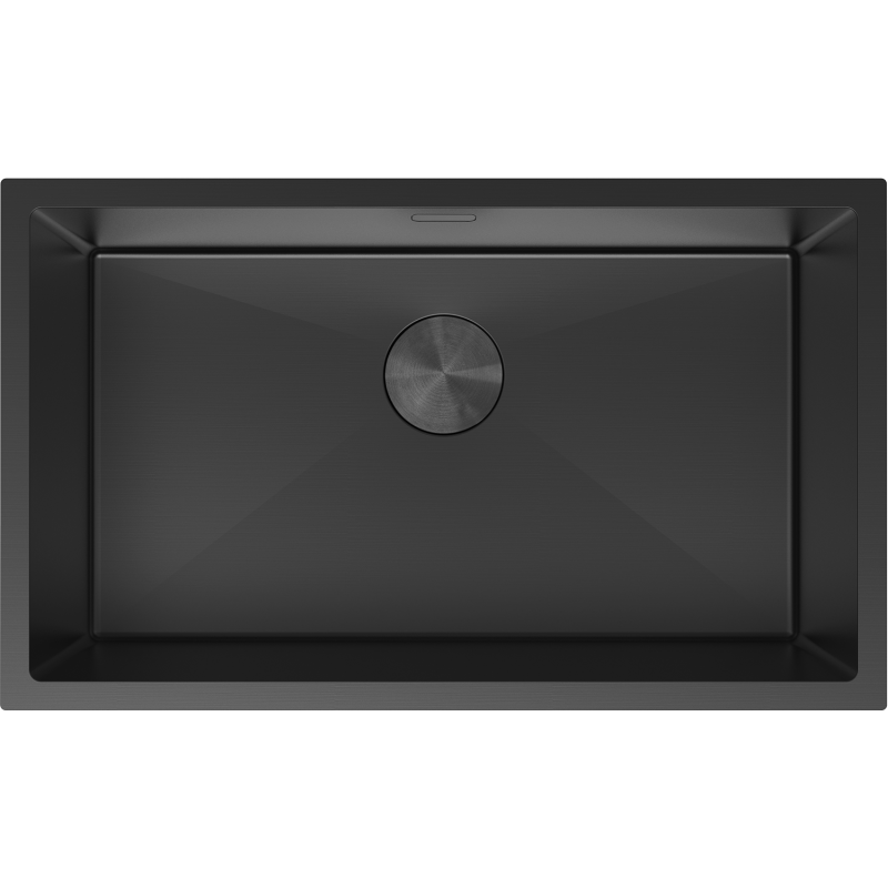 Mexen Trixo plieninė vienos kameros kriauklė 750 x 440 mm, juoda - 6415751000-70