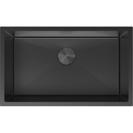 Mexen Trixo plieninė vienos kameros kriauklė 750 x 440 mm, juoda - 6415751000-70