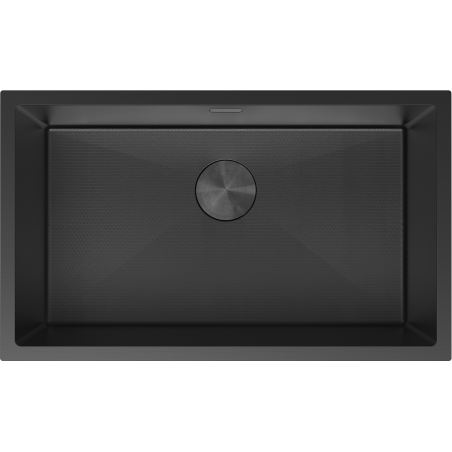 Mexen Trixo plieninė vienaaukštė kriauklė 750 x 440 mm, juoda HC - 6415751000-70HC