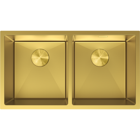 Mexen Binox dviejų skyrių plieninė plautuvė 800 x 450 mm, auksinė - 6421802000-55