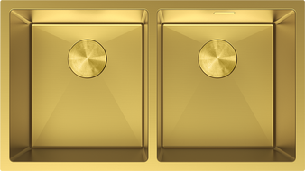 Mexen Binox dviejų skyrių plieninė plautuvė 800 x 450 mm, auksinė - 6421802000-55