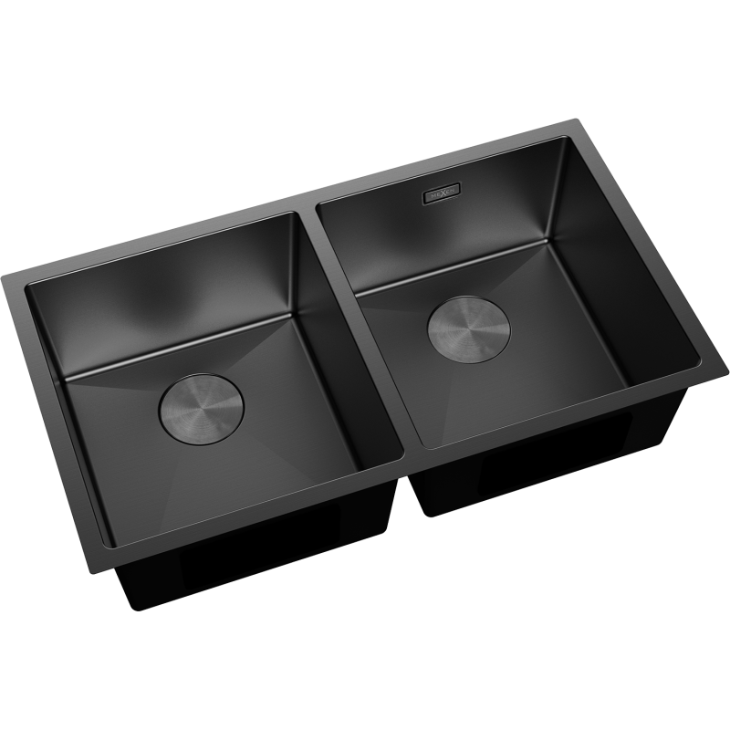 Mexen Binox plieninė dviejų skyrių kriauklė 800 x 450 mm, juoda - 6421802000-70