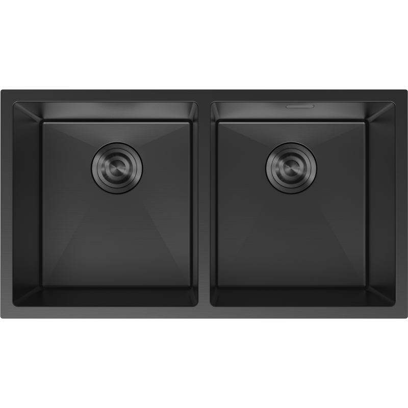 Mexen Binox plieninė dviejų skyrių kriauklė 800 x 450 mm, juoda - 6421802000-70