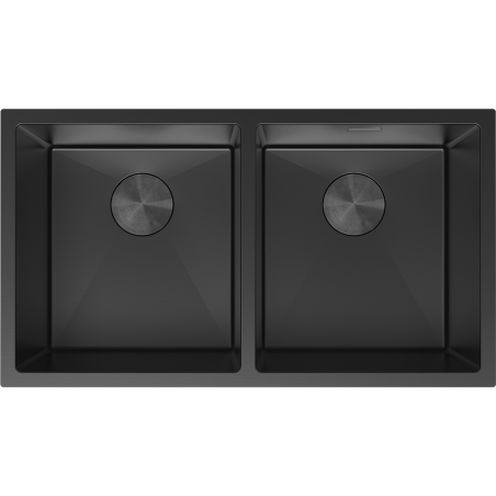 Mexen Binox plieninė dviejų skyrių kriauklė 800 x 450 mm, juoda - 6421802000-70