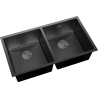 Mexen Binox nerūdijančio plieno dviejų kamerų plautuvė 800 x 450 mm, juoda HC - 6421802000-70HC
