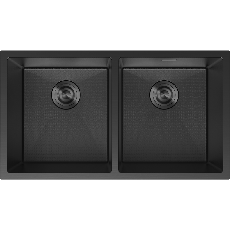 Mexen Binox nerūdijančio plieno dviejų kamerų plautuvė 800 x 450 mm, juoda HC - 6421802000-70HC