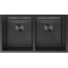 Mexen Binox nerūdijančio plieno dviejų kamerų plautuvė 800 x 450 mm, juoda HC - 6421802000-70HC