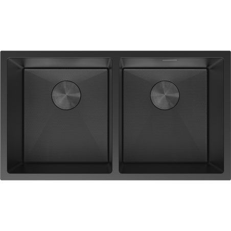 Mexen Binox nerūdijančio plieno dviejų kamerų plautuvė 800 x 450 mm, juoda HC - 6421802000-70HC