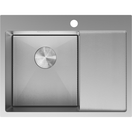 Mexen Exar vienos plautuvės nerūdijančio plieno kriauklė su nutekėjimo zona, kairė 620 x 480 mm, nerūdijantis plienas HC