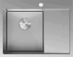 Mexen Exar plieninė plautuvė 1 skyrius su kairiu nuotėkų padėklu 620 x 480 mm, nerūdijantis plienas HC - 6431621005L-01HC