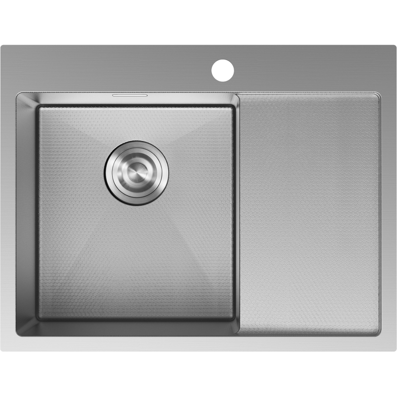 Mexen Exar vienos plautuvės nerūdijančio plieno kriauklė su nutekėjimo zona, kairė 620 x 480 mm, nerūdijantis plienas HC