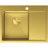 Mexen Exar plieninė kriauklė 1-skyriaus su kairiu nutekamu 620 x 480 mm, auksinė - 6431621005L-55