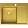Mexen Exar plieninė vieno dubens virtuvės plautuvė su nusausintuvu, kairinė 620 x 480 mm, auksinė HC - 6431621005L-55HC