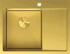 Mexen Exar plieninė vienos dalies kriauklė su nuvarvėjimu kairėje 620 x 480 mm, auksinė HC - 6431621005L-55HC