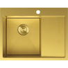 Mexen Exar plieninė vieno dubens virtuvės plautuvė su nusausintuvu, kairinė 620 x 480 mm, auksinė HC - 6431621005L-55HC