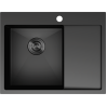 Mexen Exar plieninė plautuvė su 1 dubeniu ir lašintuvu, kairė, 620 x 480 mm, juoda - 6431621005L-70