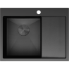 Mexen Exar plieninė plautuvė su vienu dubeniu ir nusausinimo zona, kairė 620 x 480 mm, juoda HC - 6431621005L-70HC