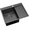 Mexen Exar plieninė virtuvės kriauklė 1 skyrius su kair. nutek., 620 x 480 mm, juoda HC - 6431621005L-70HC