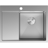 Mexen Exar plieninė kriauklė su viena plautuve ir nutekamuoju paviršiumi dešinėje, 620 x 480 mm, inox - 6432621005P-01