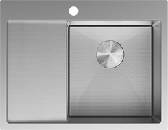 Mexen Exar plieninė plautuvė 1 skyriumi su nutekėjimu, dešinė 620 x 480 mm, inox HC - 6432621005P-01HC