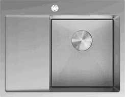 Mexen Exar plieninė vienos sekcijos kriauklė su dešiniu nusausinimo paviršiumi 620 x 480 mm, inox HC - 6432621005P-01HC