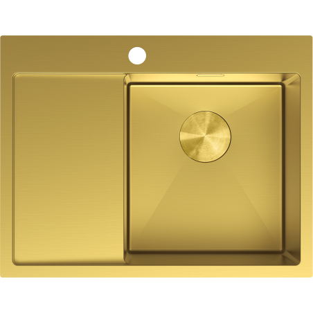 Mexen Exar plieninis vienos sekcijos plautuvas su nuvarvėjimo dalimi, dešinys 620 x 480 mm, auksinis - 6432621005P-55