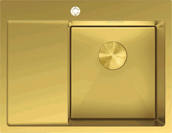 Mexen Exar plieninė vienos sekcijos praustuvė su nutekėjimu dešinė 620 x 480 mm, auksinė - 6432621005P-55