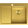 Mexen Exar plieninė virtuvės kriauklė su viena plautuve ir lašėjimo stalu, dešinė 620 x 480 mm, auksinė HC