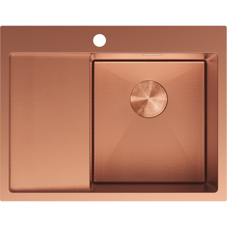 Mexen Exar plieninė vienos kameros plautuvė su nutekamu dešine 620 x 480 mm, varis HC - 6432621005P-65HC