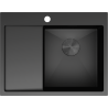 Mexen Exar plieninė kriauklė su viena plautuve ir nutekėjimu, dešinė 620 x 480 mm, juoda - 6432621005P-70