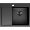 Mexen Exar plieninė kriauklė su viena plautuve ir nutekėjimu, dešinė 620 x 480 mm, juoda - 6432621005P-70