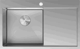 Mexen Exar plieninė vienos kameros kriauklė su nutekamuoju paviršiumi, kairė, 780 x 480 mm, inox - 6433781010L-01