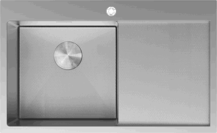 Mexen Exar vienos plieninės plautuvės 780 x 480 mm, kairysis stalčius, inox HC - 6433781010L-01HC
